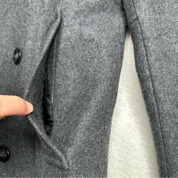 Tom’s Ware Wool Blend Double Breasted Pea Coat - Picture 9 of 16